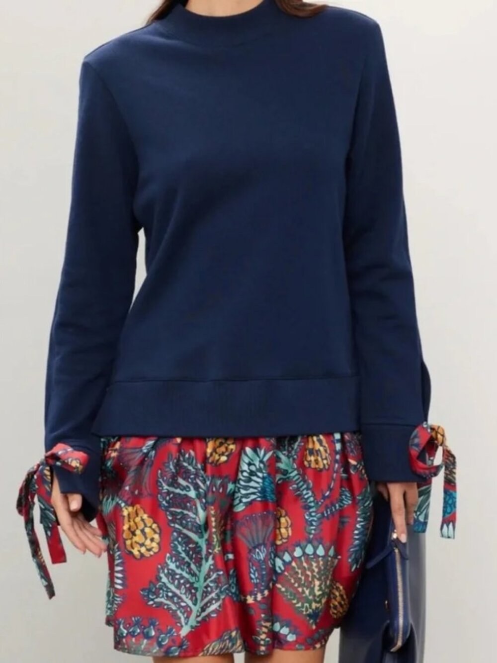 La DoubleJ Sporty Dress Layered Mini Sicomore Red Navy w/ Ribbon Cuffs Cute! MED - Picture 13 of 16